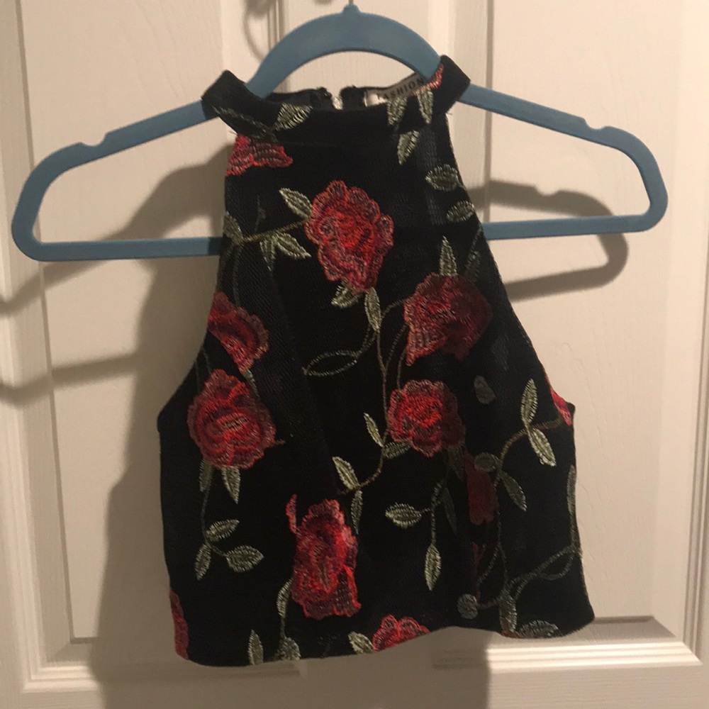 Crop top with mesh back